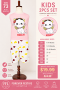 Sweet Kitty Pink 2-Piece Shorts Set