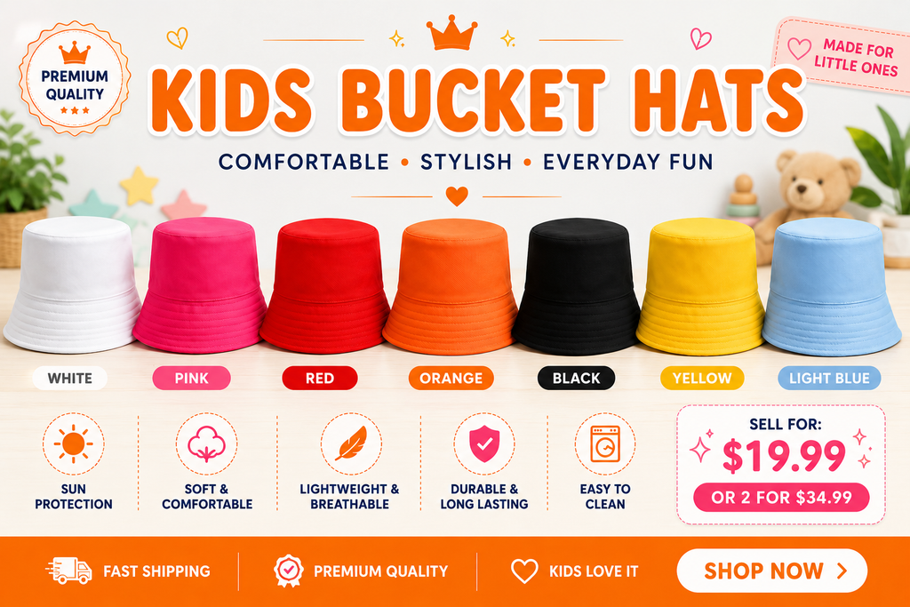 Kids Bucket Hat – Colorful Summer Sun Hat