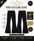 Black High-Waist Wide Leg Flare Jeans